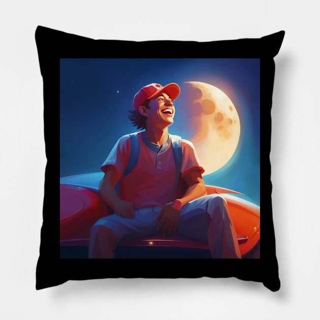 Baseball player illustration Pillow by Grafititee