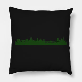 BASEL skyline in forest green Pillow