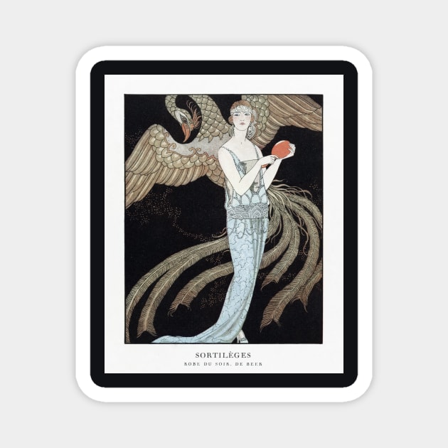 Vintage Art Nouveau Fashion Art Magnet by AlondraHanley