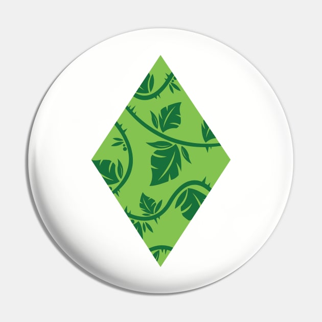 Leaf Diamond - Green Pin by cam_designs