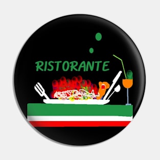 Italian Eatery Design on Black Background Pin