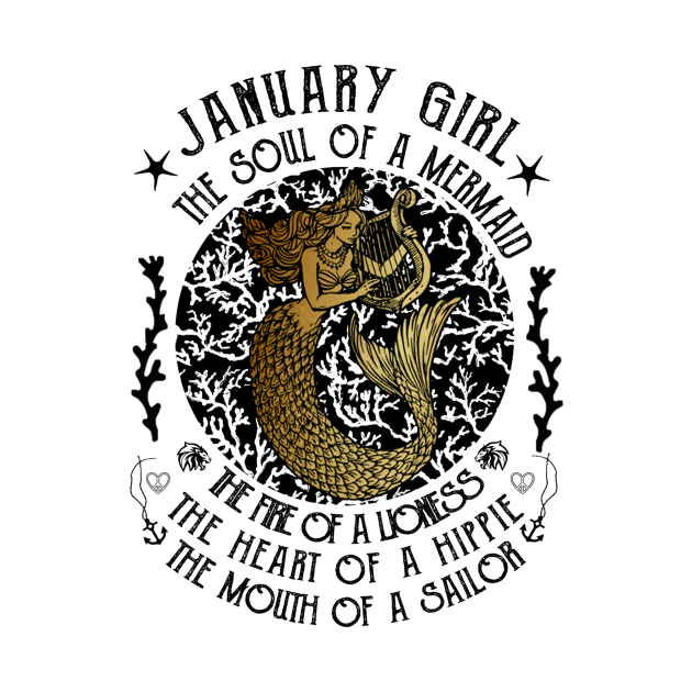 Discover January Girl The Soul Of A Mermaid Vintage Shirt Funny Gift - January Girl The Soul Of A Mermaid Gift - T-Shirt