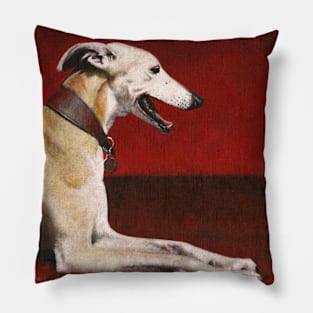 Whippet On Red Pillow