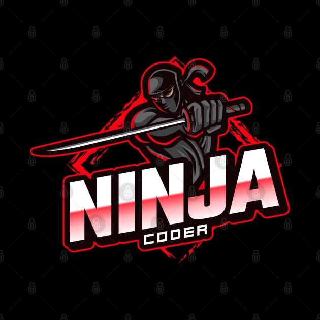 Ninja Coder - Red by Cyber Club Tees