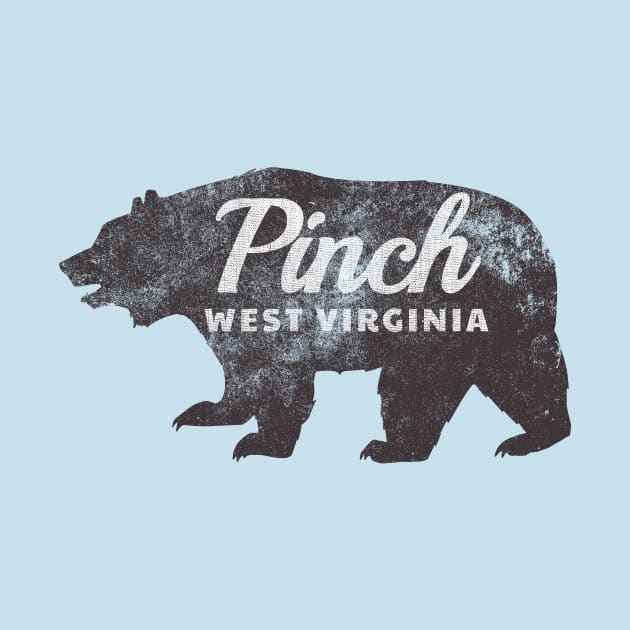 Pinch, WV - Bear (distressed) by Where?!? Apparel