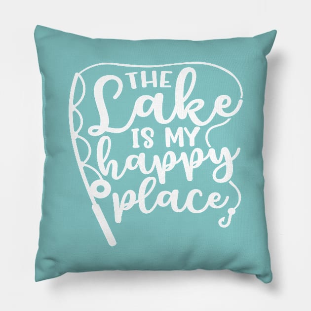 The Lake Is My Happy Place Pillow by GlimmerDesigns