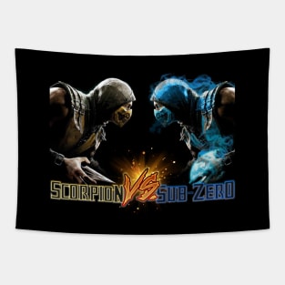 Scorpion vs Sub Zero team Mortal Kombat Pro Kompetition Tapestry