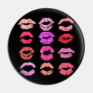 Pop art lips - Vintage Colourful lipstick stains - Diversity of beauty - Girl power Pin