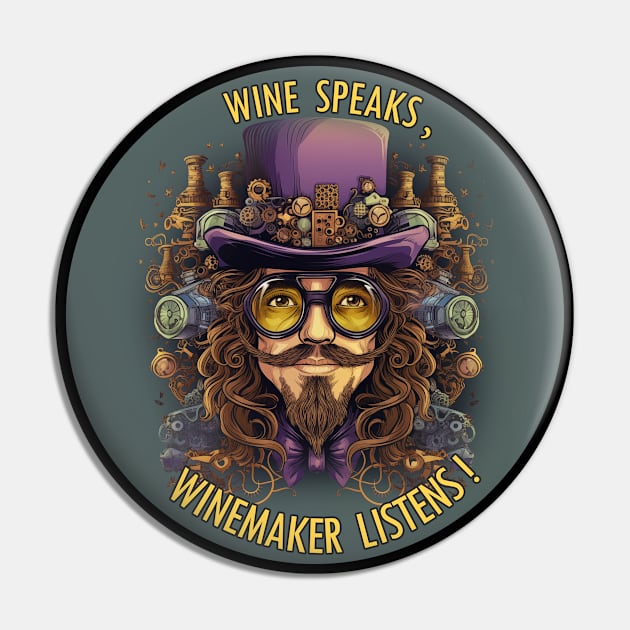 Vintage Design Illustration - Artistic Expression - Profound Winemaker's Dedication: 'Wine Speaks, Winemaker Listens!' Embracing Vinicultural Mastery. Pin by Art KateDav