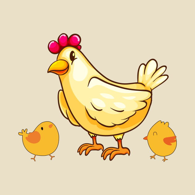 Cute Hen and Chicks by Alpenglow Workshop