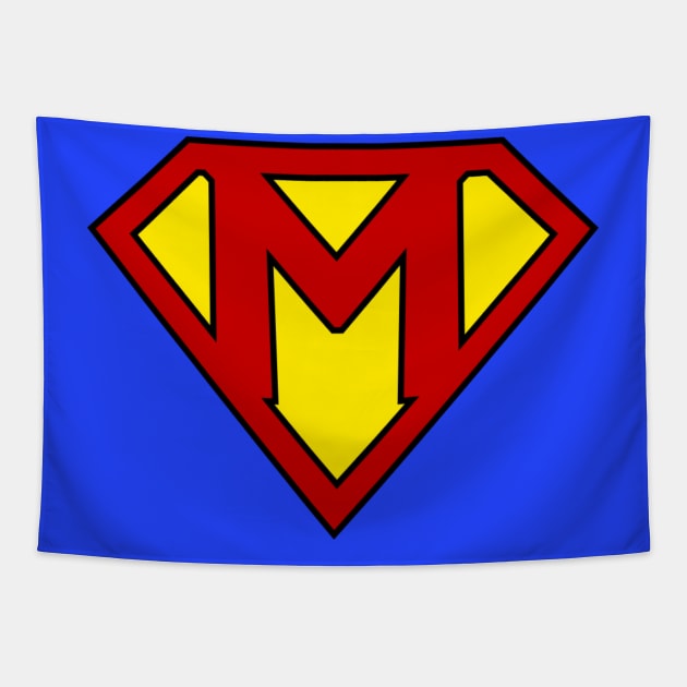 Superhero Symbol Letter M Tapestry by NextLevelDesignz