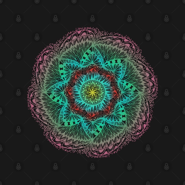 Color Mandala Flower Drawing by BaliChili