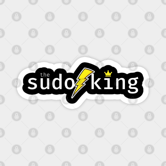 The sudo king. A funny design perfect for unix and linux users, sysadmins or anyone in IT support Magnet by RobiMerch