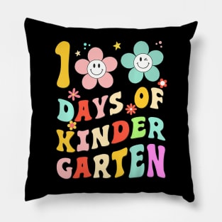 100 Days Of Kindergarten groovy 100th Day School Teacher Pillow