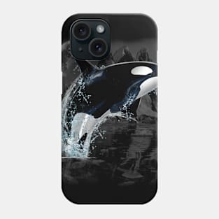 Orca whale dancing in moonlight Phone Case