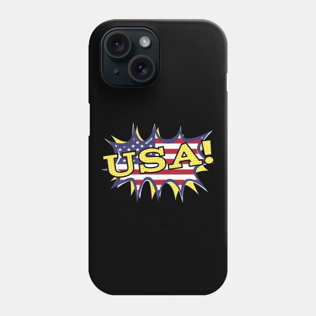 USA Comic Book Style Flag Phone Case by mailboxdisco