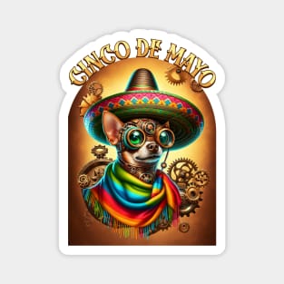 Steampunk Cinco de Mayo Chihuahua Magnet