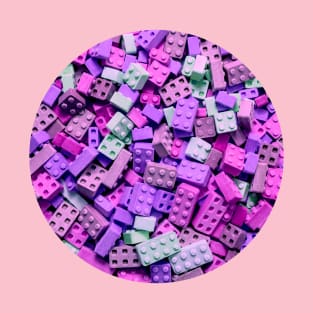 Purple and Pink Colorful Candy Building Blocks and Bricks Photograph T-Shirt