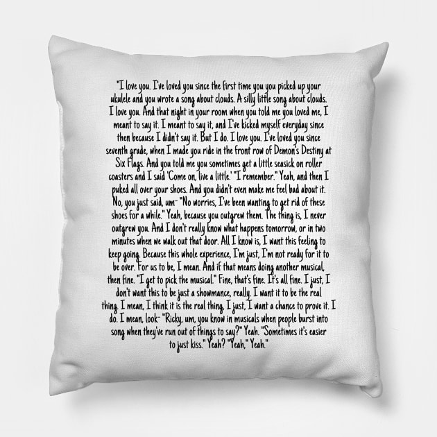 Ricky & Nini I love you scene from HSM:TM:TS! Pillow by haleynicole11