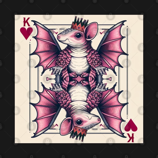 Pink Fairy Armadillo Dragon King of Hearts by Biothurgy