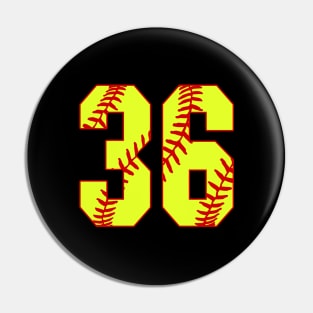 Fastpitch Softball Number 36 #36 Softball Shirt Jersey Uniform Favorite Player Biggest Fan Pin