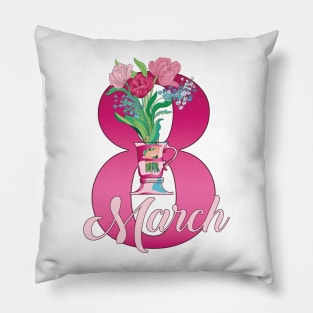 Spring Flowers Bouquet in a vase Pillow