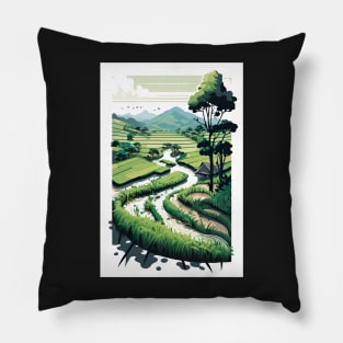 Vietnam Rice Fields Pillow