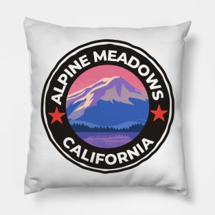 Alpine Meadows Ski Snowboard Mountain California Yosemite - Travel Pillow