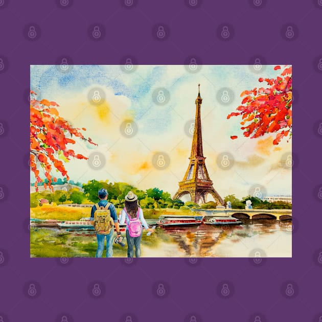 Eiffel Tower Art Painted by Mako Design 