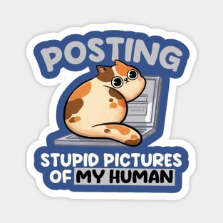 Posting Stupid Pictures of My Human - Cute Funny Cat Gift Magnet