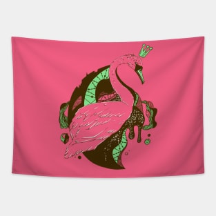 Pink Mint Swan Queen Tapestry