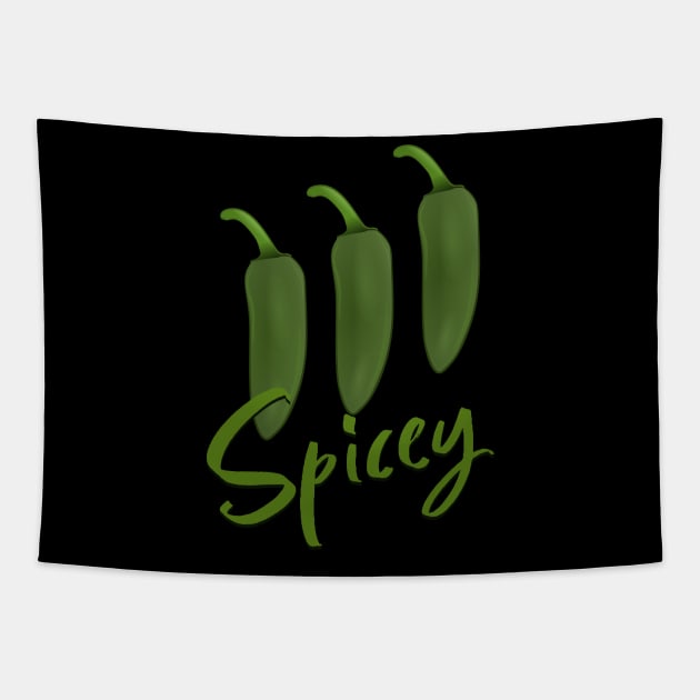 Green Jalapeno Spicey Tapestry by PCB1981