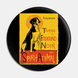 Funny American Foxhound Cute Dog Chat Noir Mashup Art Pin