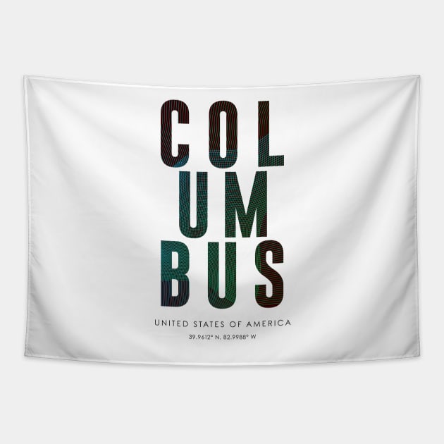 Columbus City typography Tapestry by StudioGrafiikka