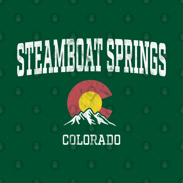 Steamboat Springs Colorado CO Vintage Athletic Mountains by TGKelly