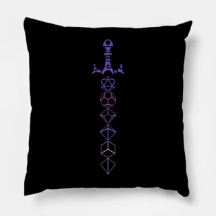 Lofi Aesthetic Dice Sword Tabletop RPG Pillow