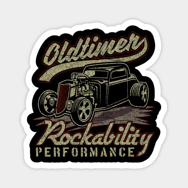 Oldtimer Rockability Performance Retro Vintage Car Magnet by SinBle