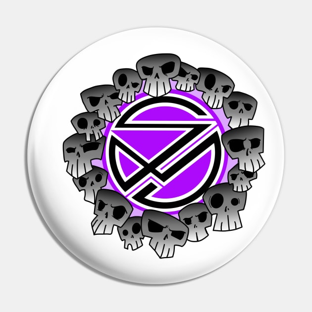 Sinister Motives skull purple Pin by Sinister Motives Designs