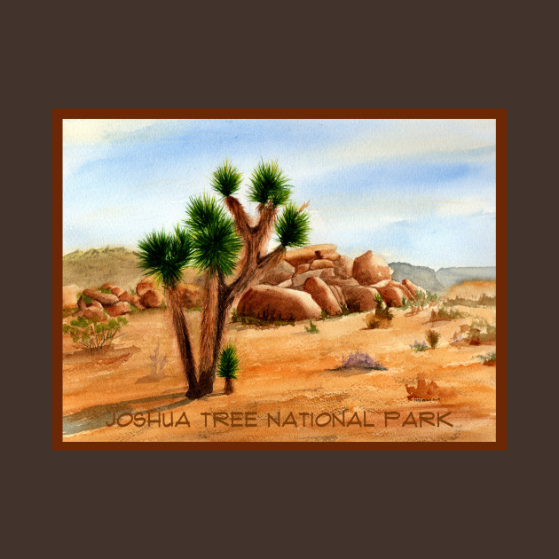 Joshua Tree National Park Watercolor Painting Joshua Tree