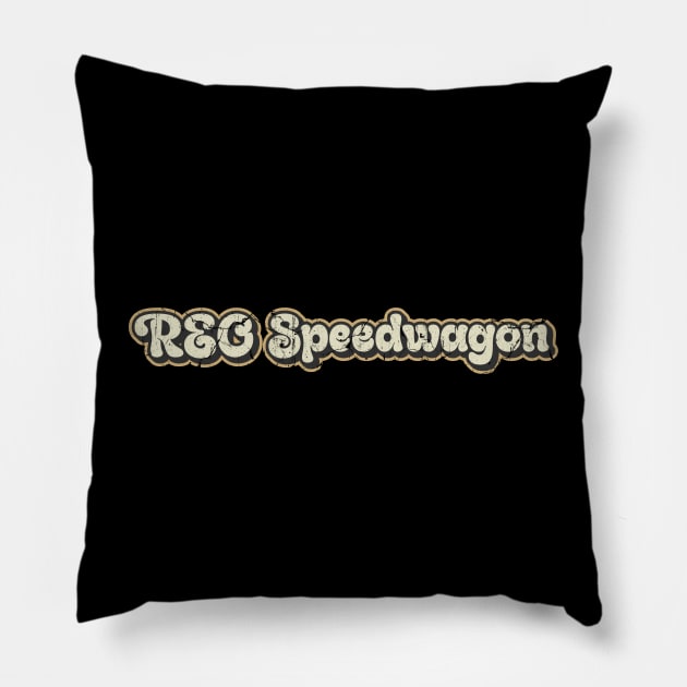 REO Speedwagon - Vintage Text Pillow by Arestration