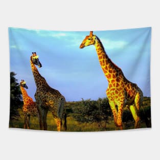 African Wildlife Photography Giraffe Herd Tapestry