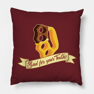 Bad for your Teeth - Chocolate Brass Knuckles Pillow