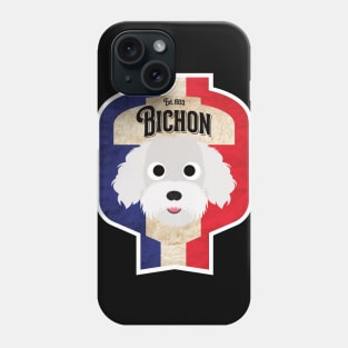 Bichon - Distressed French Bichon Beer Label Design Phone Case