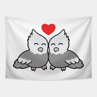 Grey Cockatiel Love Tapestry