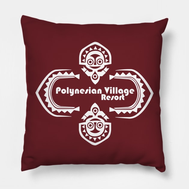 Polynesian Village Resort Logo Pillow by Lunamis