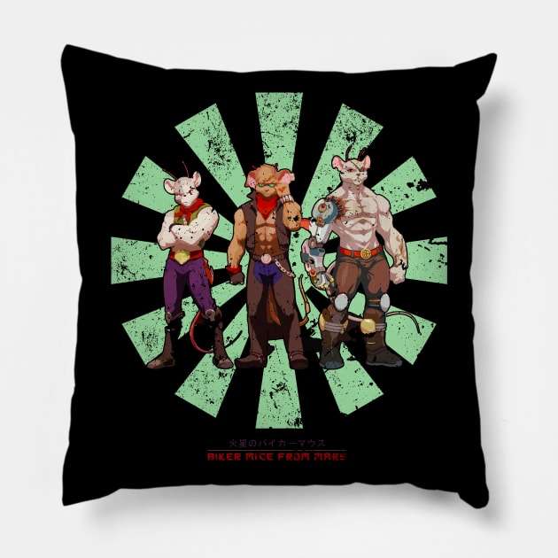 Biker Mice From Mars Retro Japanese Pillow by Nova5