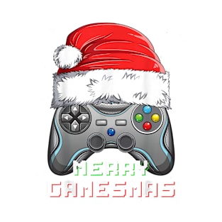 Merry Gamesmas Christmas Video Game Theme Controller T-Shirt