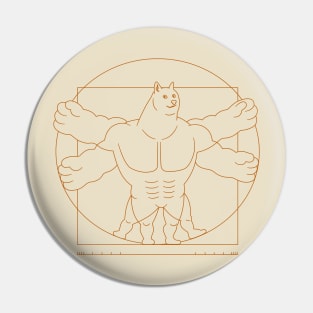 Vitruvian Swole Doge Pin