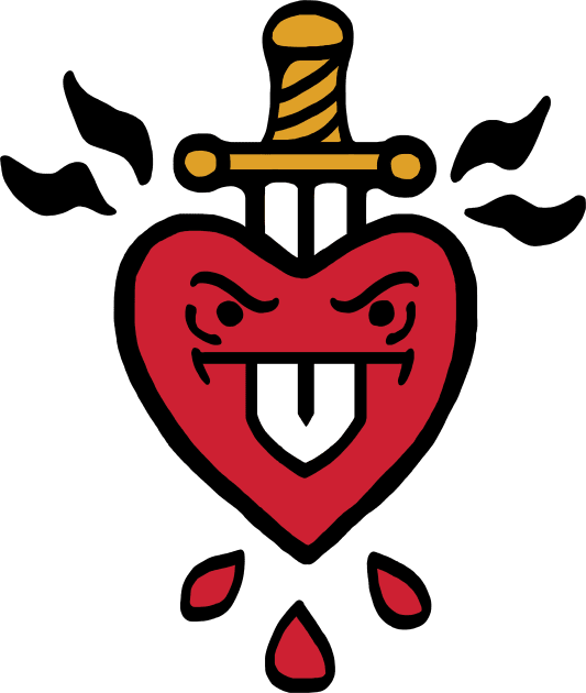 stabbed heart Kids T-Shirt by Young at heart