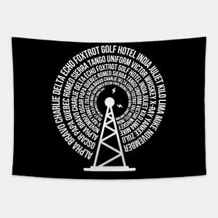 Alpha Bravo Military Phonetic Signal Tower Tapestry